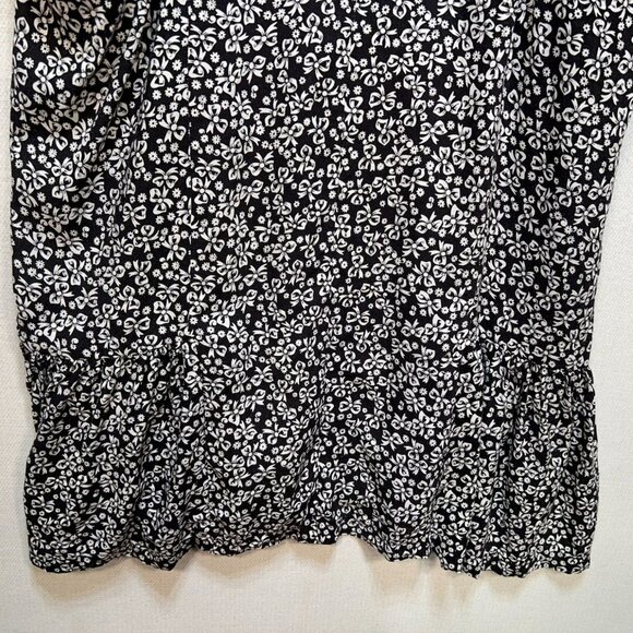 Vintage Panama Jill Women Floral Maxi Dress Size 11 Black Lace Collar Boho Retro - Picture 12 of 12